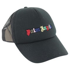 Palm Angels Black x Multicolor Rainbow Logo Trucker Baseball Cap 48pa714s