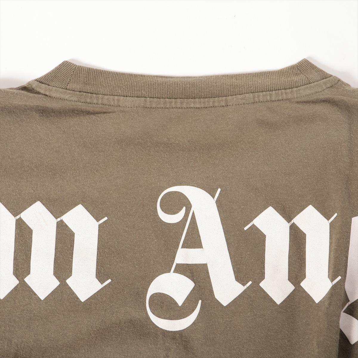 Palm Angels Cotton Oversized T-shirt Olive Green For Sale 6