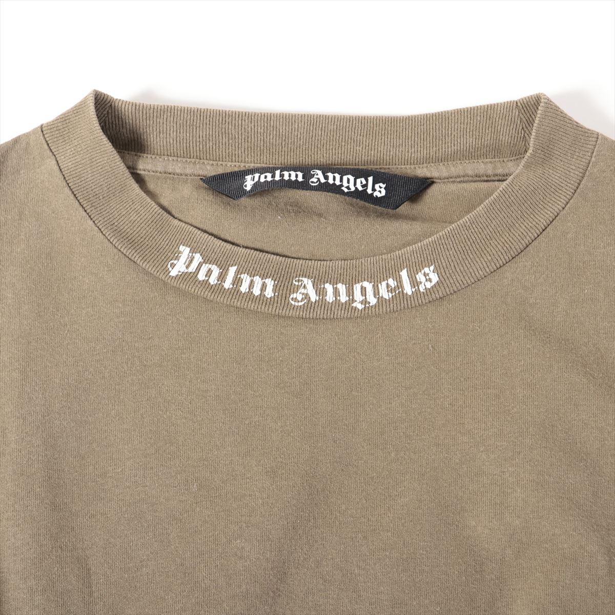 Palm Angels Cotton Oversized T-shirt Olive Green In Good Condition For Sale In Humacao, PR