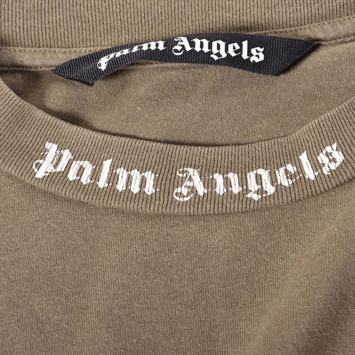 Palm Angels Cotton Oversized T-shirt Olive Green For Sale 3