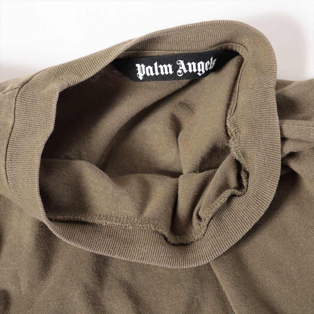 Palm Angels Cotton Oversized T-shirt Olive Green For Sale 4