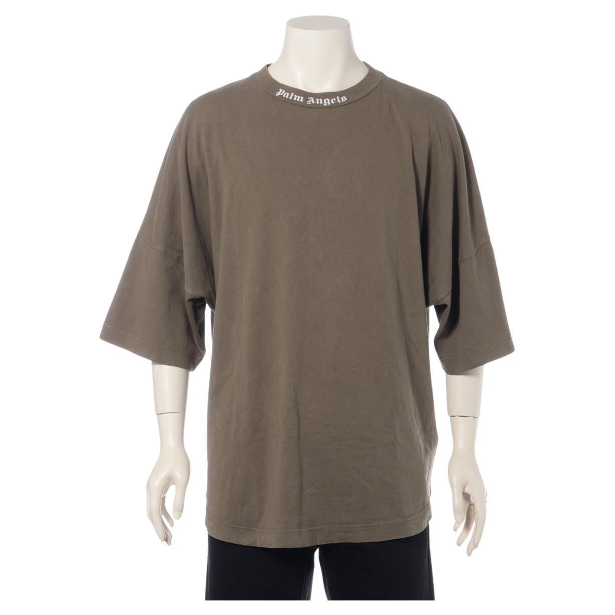 Palm Angels Cotton Oversized T-shirt Olive Green For Sale