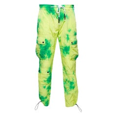 Palm Angels Fluorescent Tie Dye Nylon Cargo Pants L