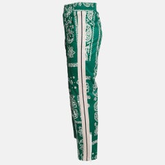 Palm Angels Green Bandana Print Technical Knit Track Pants L