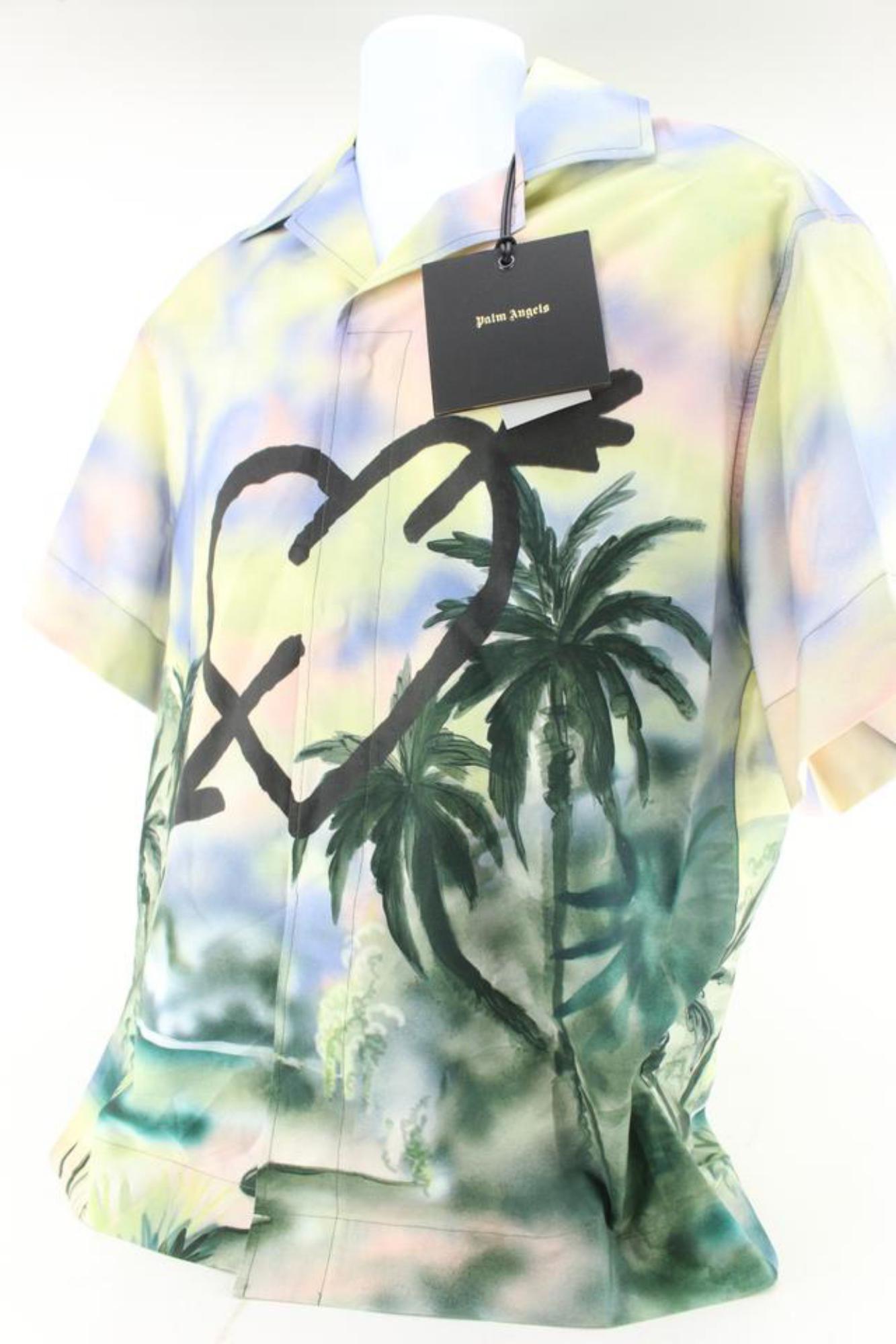 Palm Angels Men's XXXL Size 48 Paradise Heart Button Down Shirt 49pa715s For Sale 4
