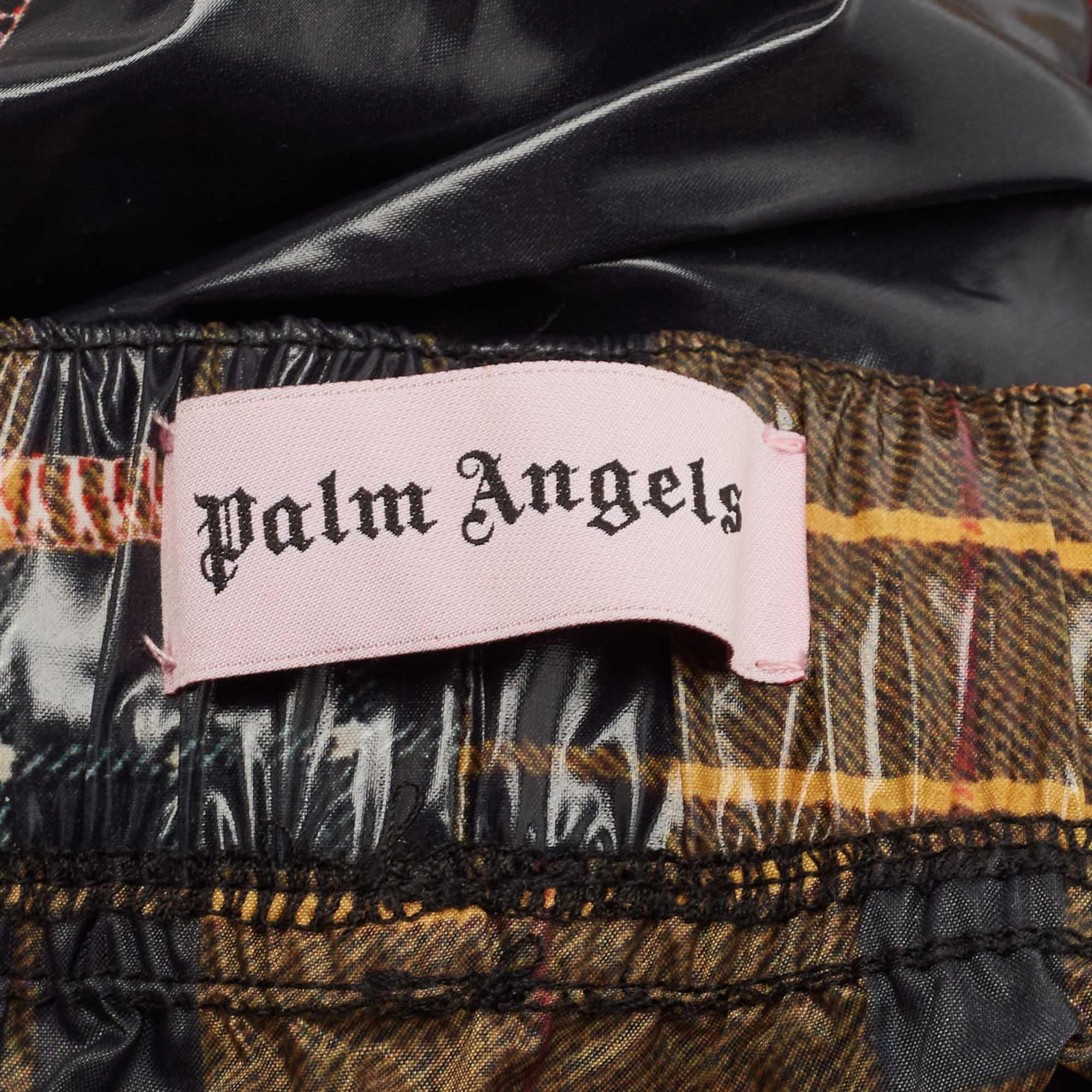 Pantalon droit Palm Angels à carreaux multicolores en nylon S Excellent état - En vente à Dubai, Al Qouz 2