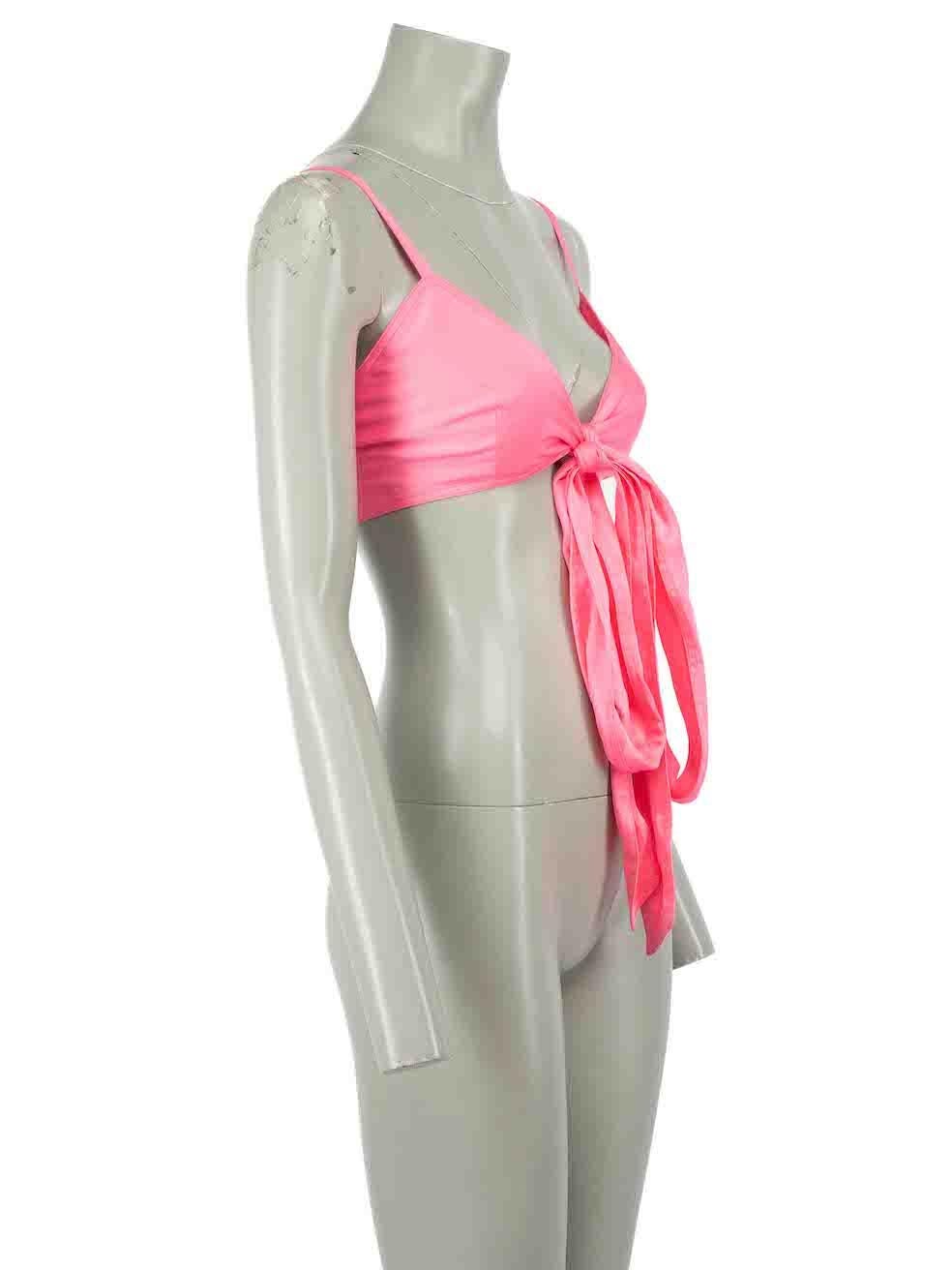 CONDITION is Never worn, with tags. No visible wear to top is evident on this new Palm Angels designer resale item.
 
 Details
 Pink
 Polyester
 Cropped top
 Sleeveless
 Front tie strap closure
 Elasticated shirred back panel
 
 
 Made in Italy
 
