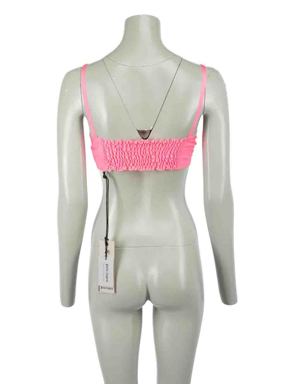 Palm Angels Pink Tied Wrap Cropped Top Size S In New Condition For Sale In London, GB