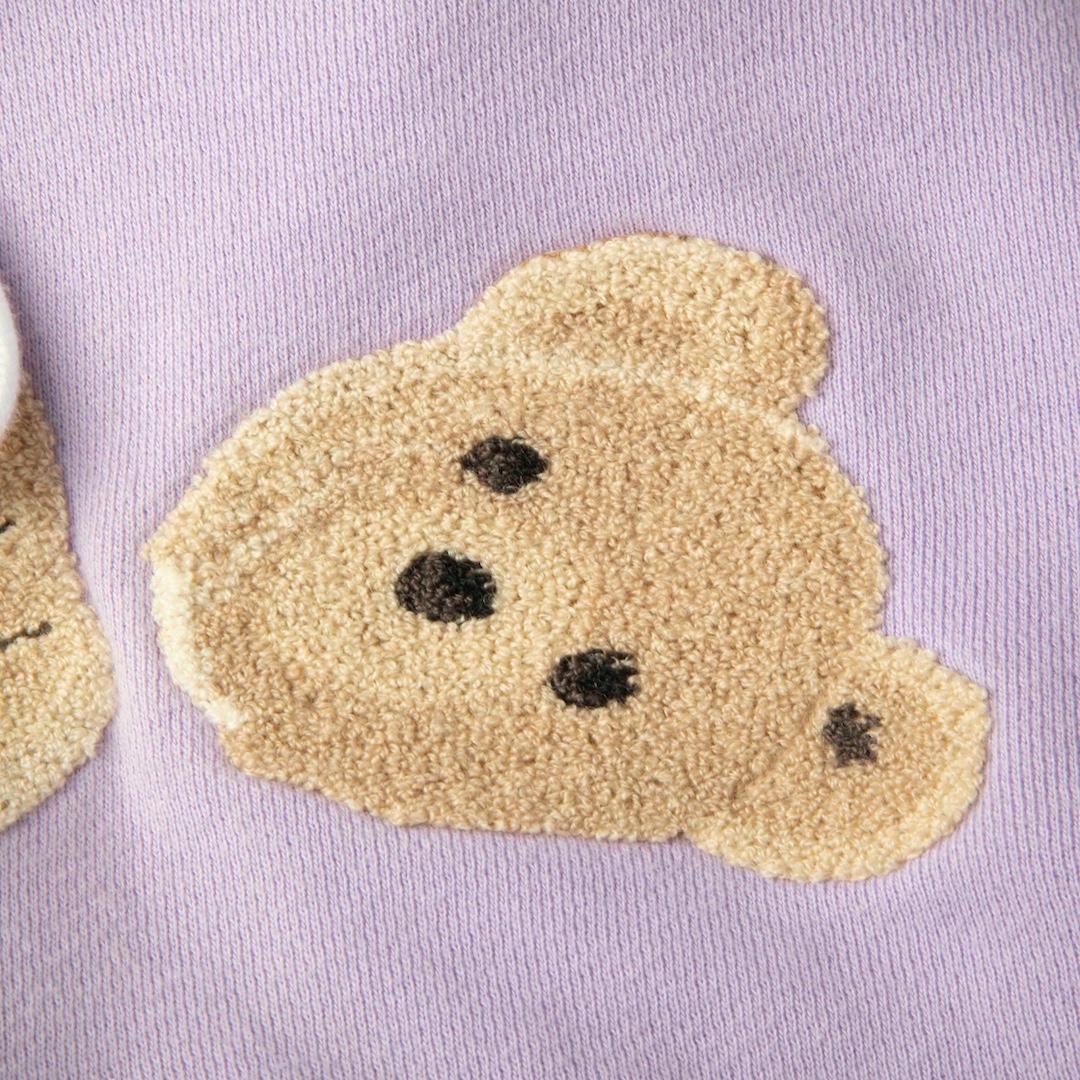 Gris Palm Angels - Sweat à capuche surdimensionné avec motif d'ours violet - Taille S en vente