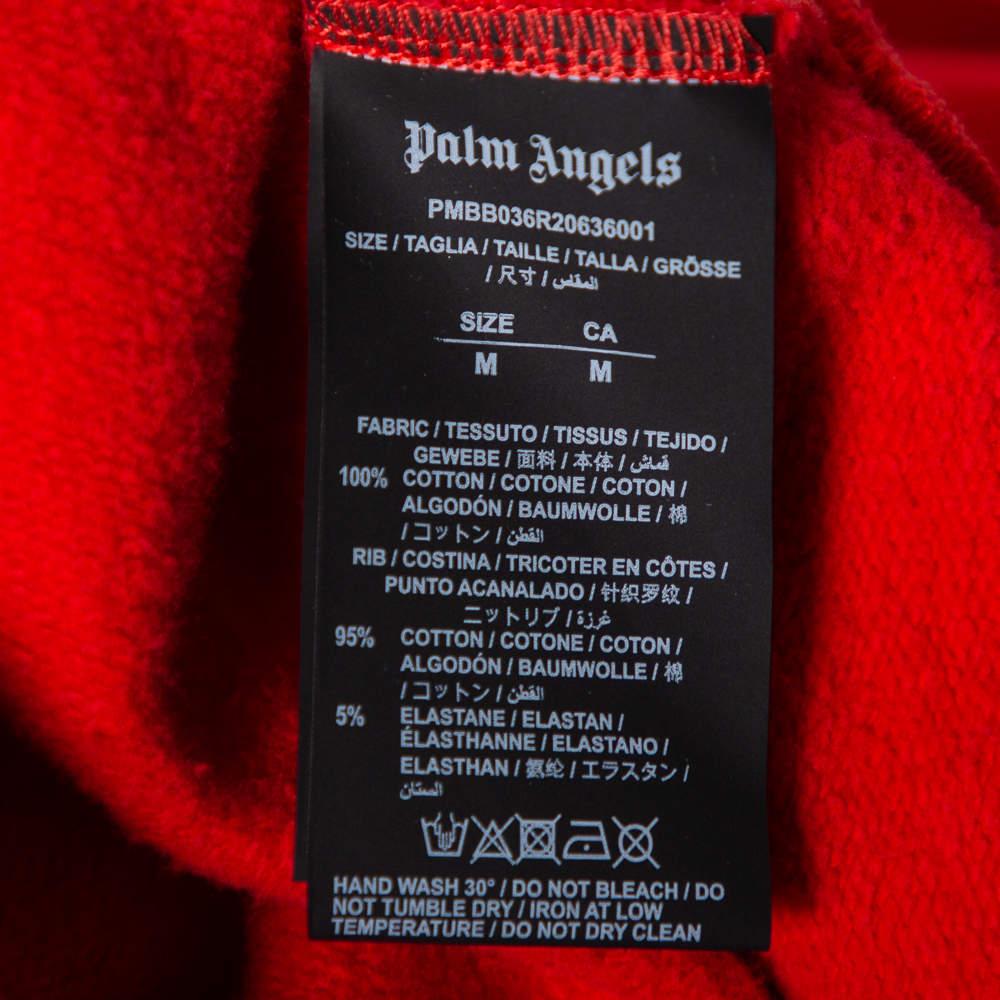 Palm Angels Roter Baumwoll-Logo- Hoodie mit Logo, M im Zustand „Gut“ im Angebot in Dubai, Al Qouz 2