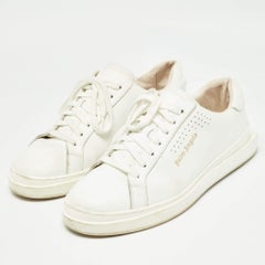 Palm Angels White Leather Two Low Top Sneakers Size 45