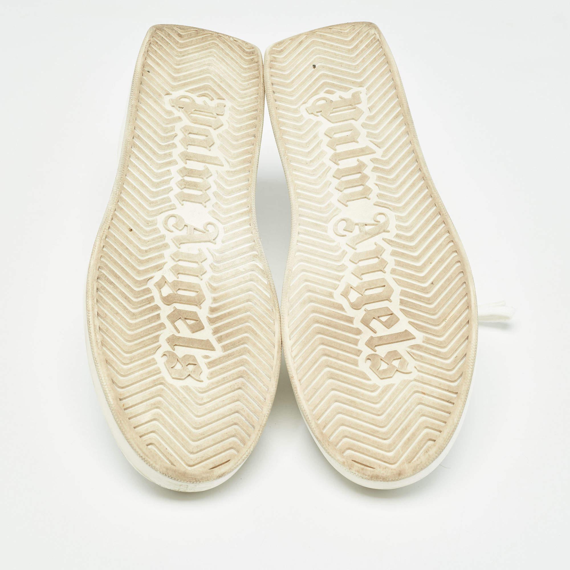 Palm Angels Weiße zwei niedrige Turnschuhe aus Leder Größe 45 im Angebot 2