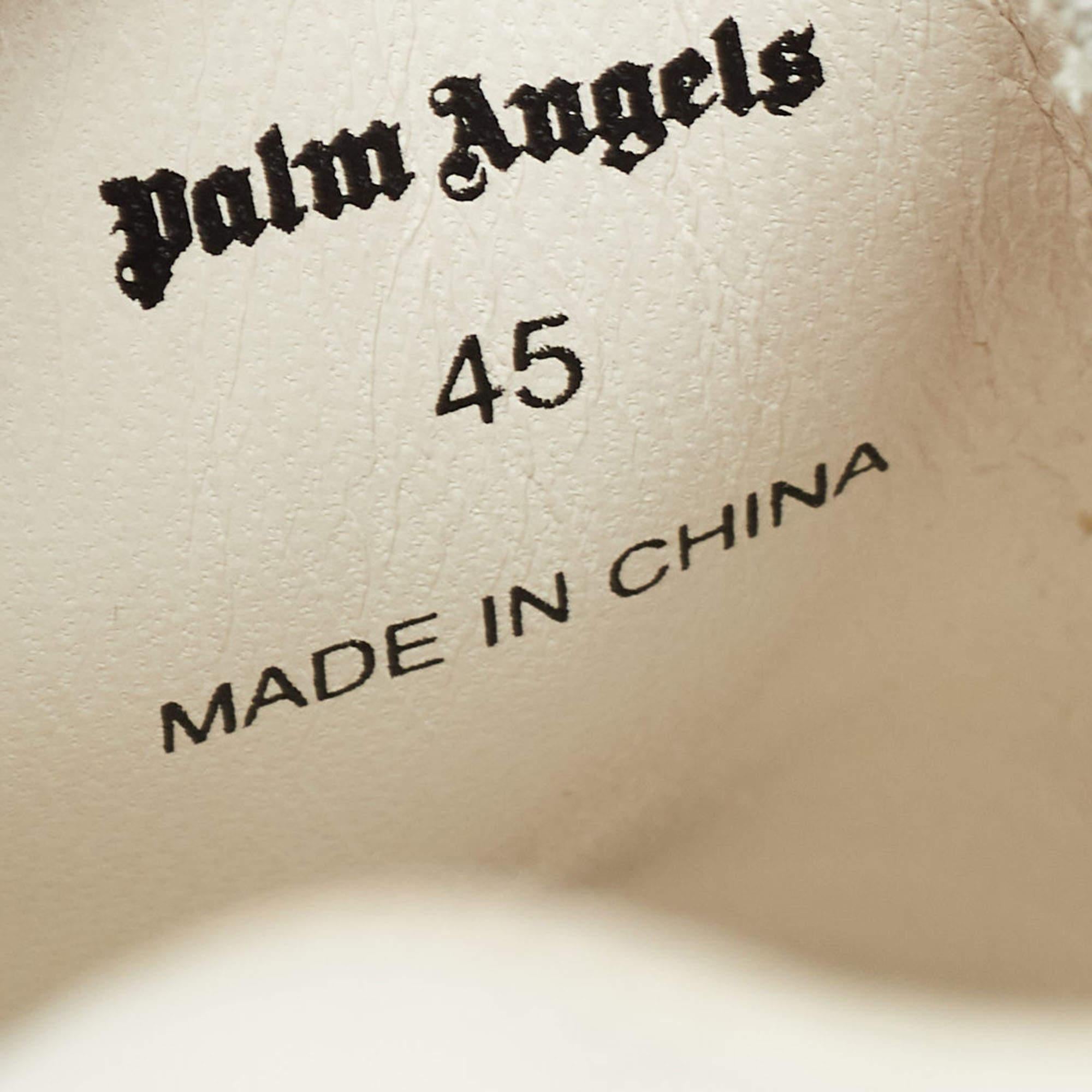 Palm Angels Weiße zwei niedrige Turnschuhe aus Leder Größe 45 im Angebot 3