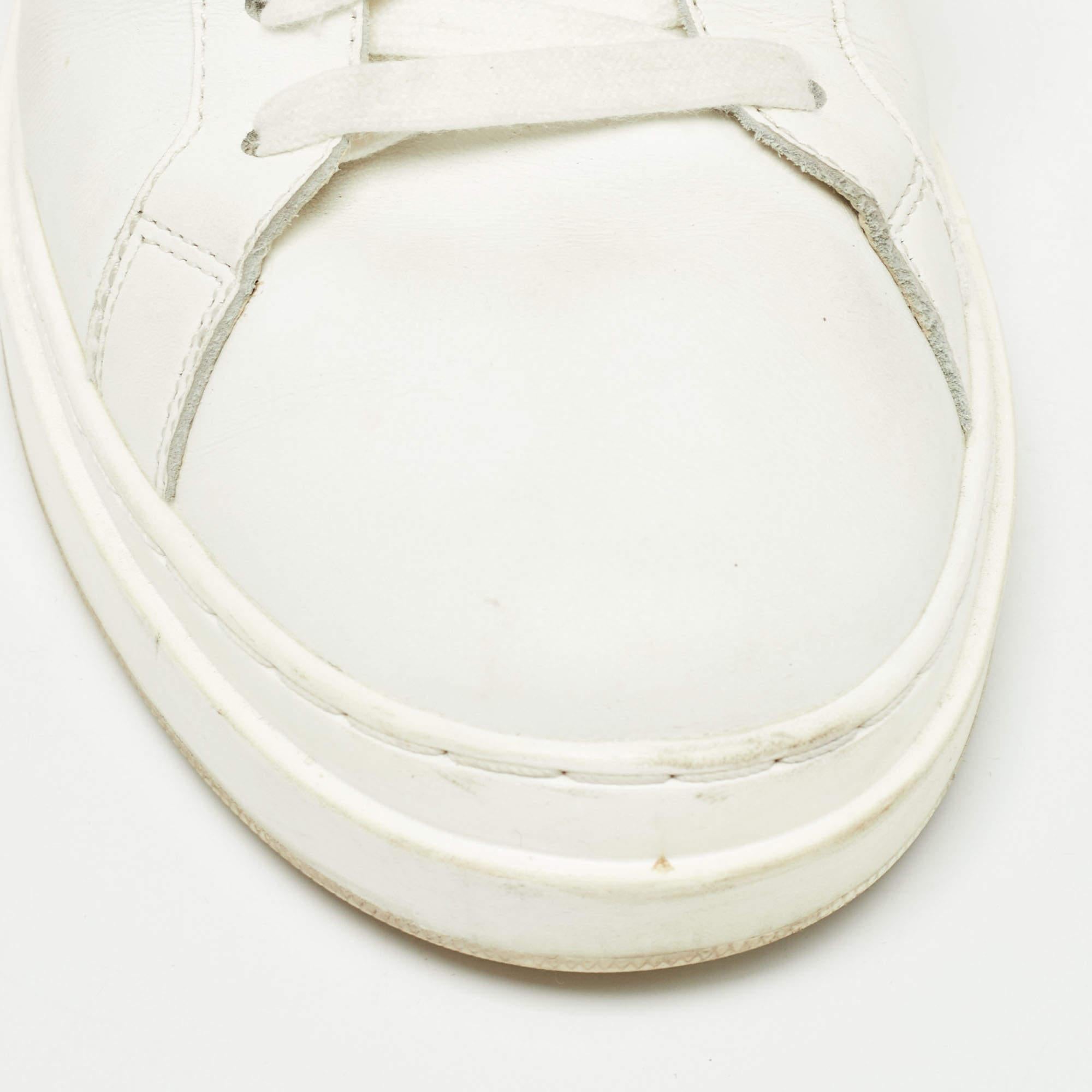 Palm Angels Weiße zwei niedrige Turnschuhe aus Leder Größe 45 im Angebot 4