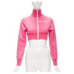 PALM ANGELS Y2K pink cropped track jacket XS