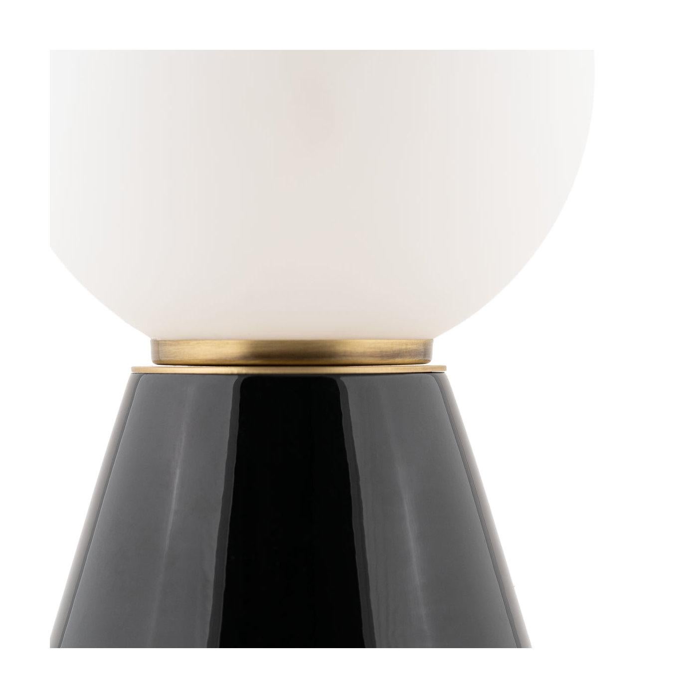 Contemporary Palm Aquamarine and Black Floor Lamp
