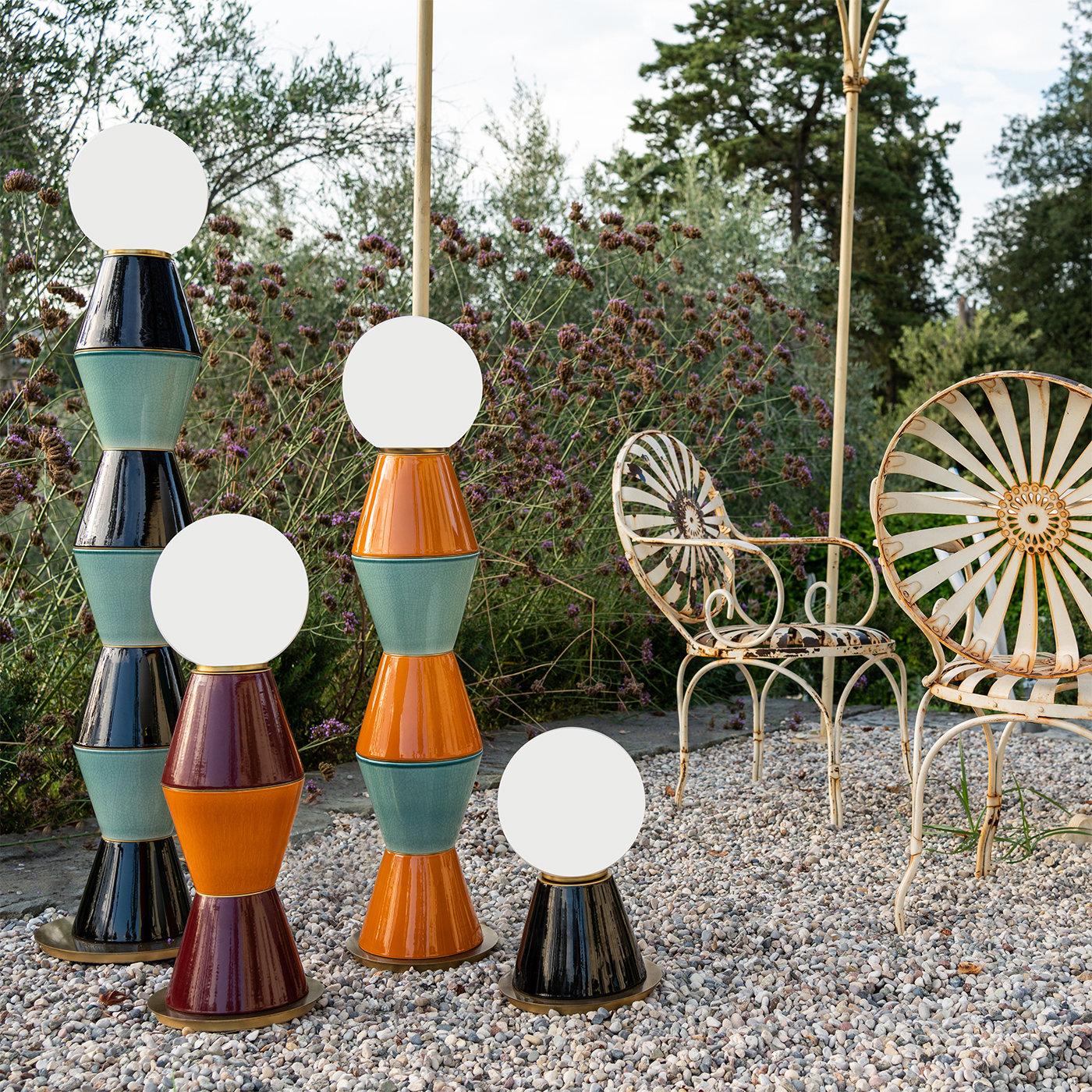 Lampadaire aigue-marine de palmier et noir en vente 2