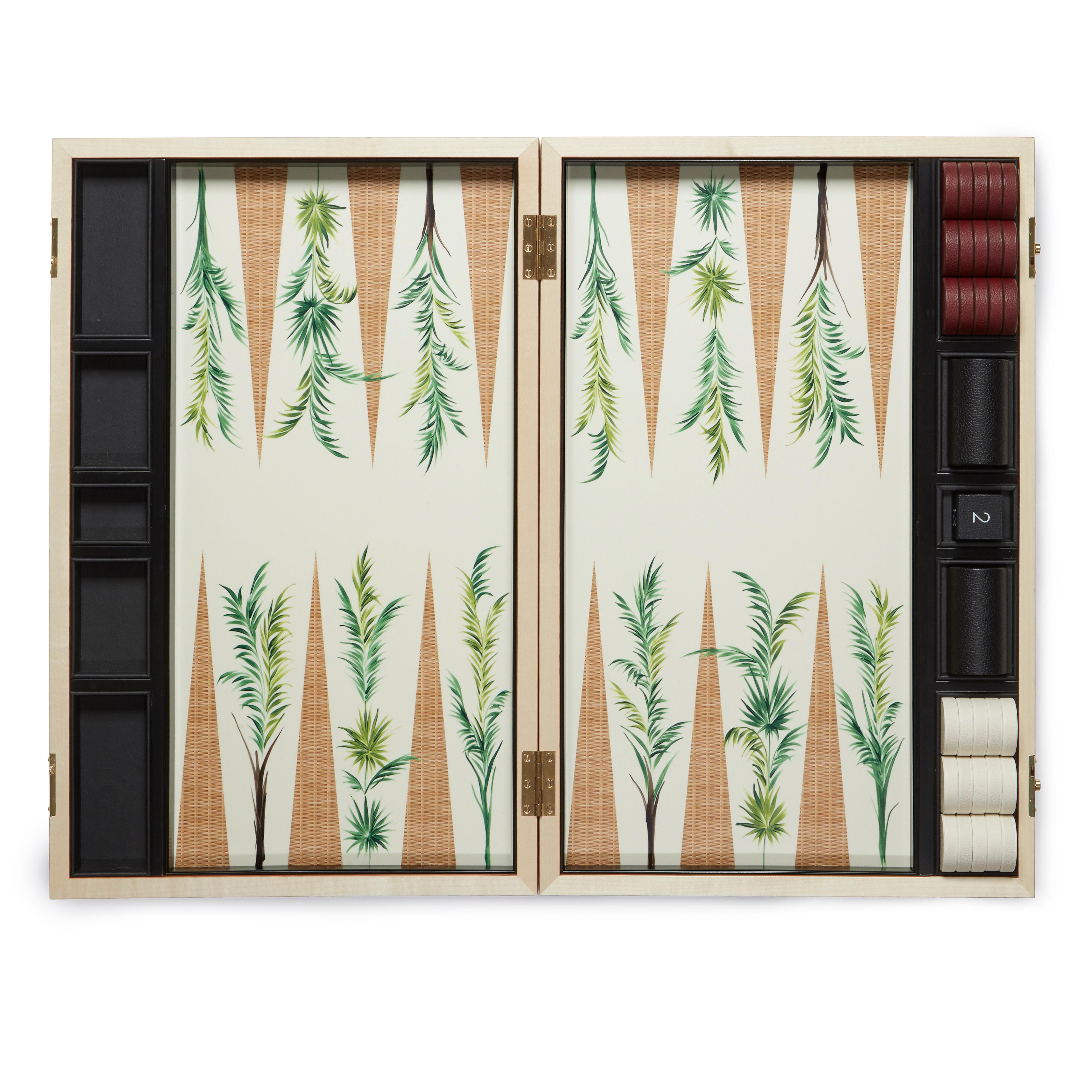 Modern Palm Backgammon Board by Alexandra Llewellyn