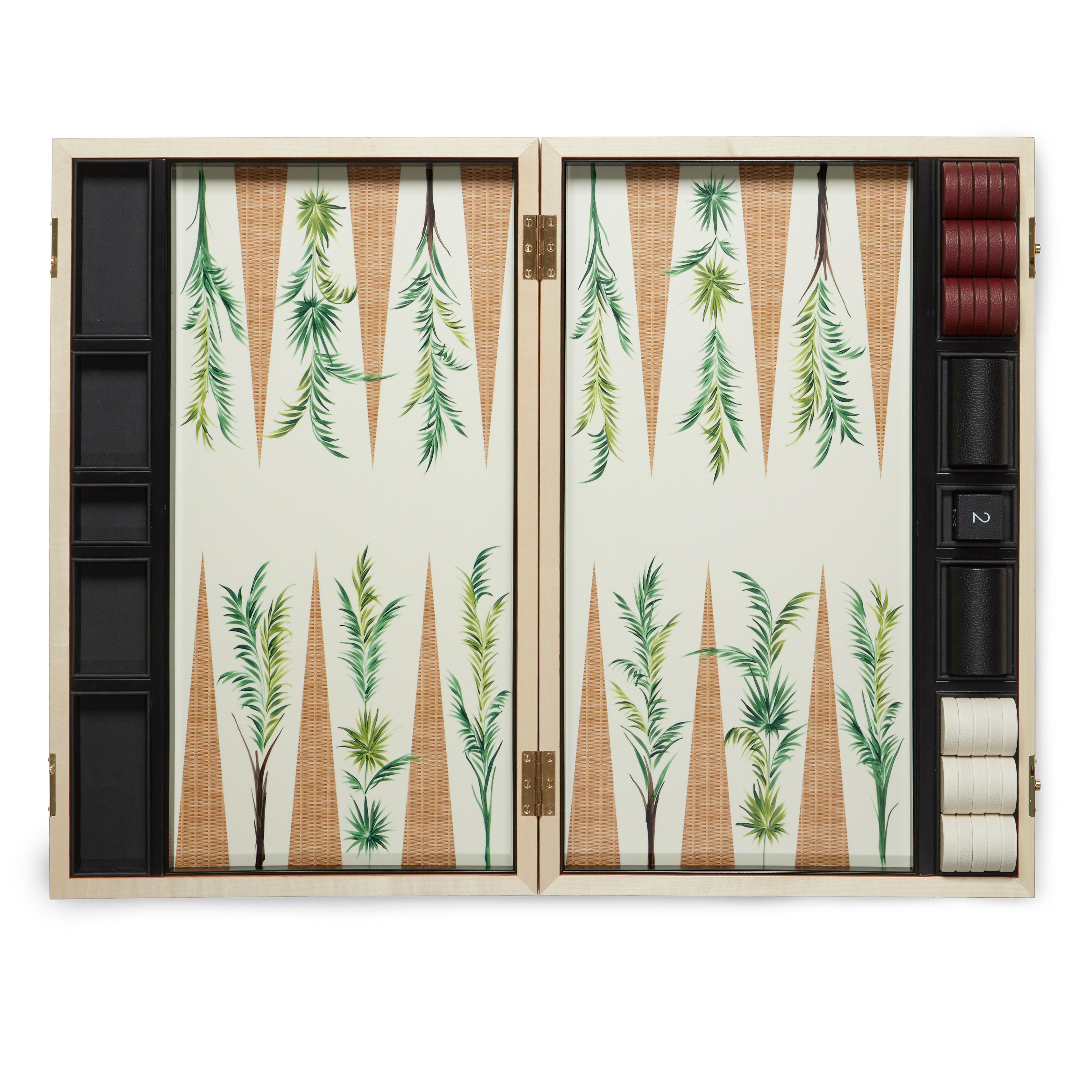 Modern Palm Backgammon Board by Alexandra Llewellyn