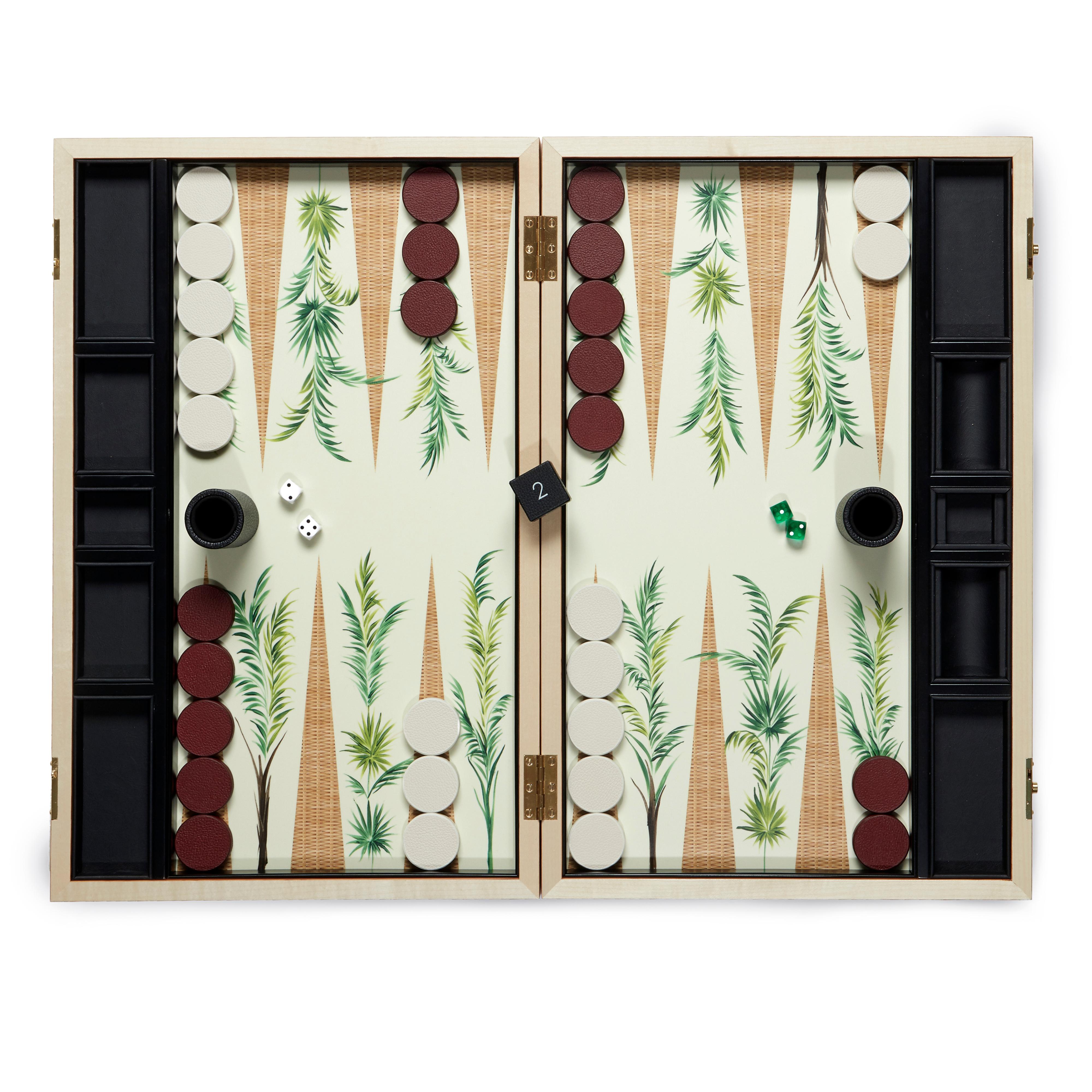British Palm Backgammon Board by Alexandra Llewellyn