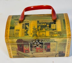 Palm Beach Billie Ross Antique Box Bag w Lucite Handle