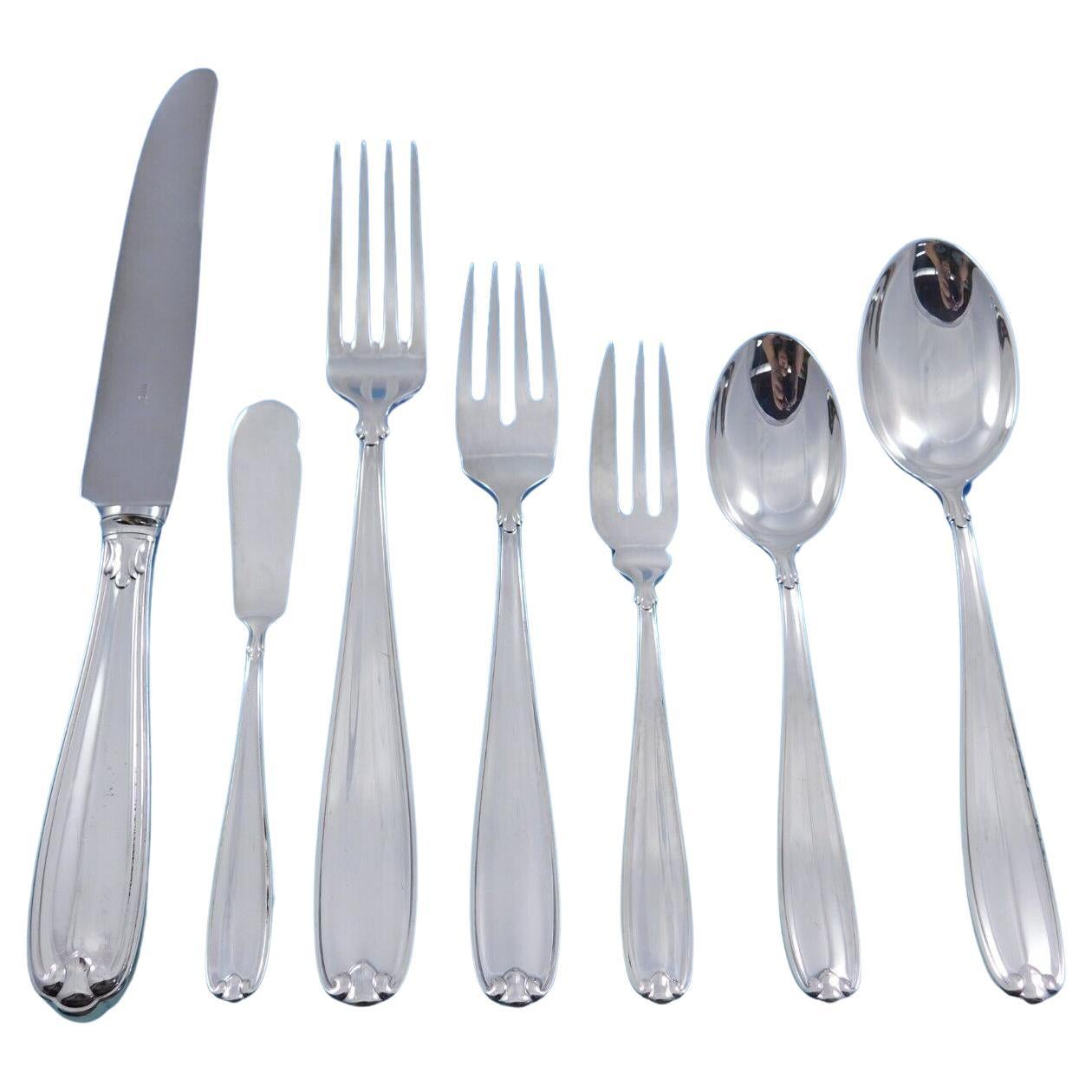 Palm Beach by Buccellati Sterling Silver Flatware Set 12 Service Italy 84 pcs For Sale