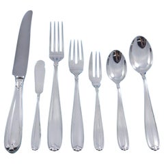 Used Palm Beach by Buccellati Sterling Silver Flatware Set 12 Service Italy 84 pcs