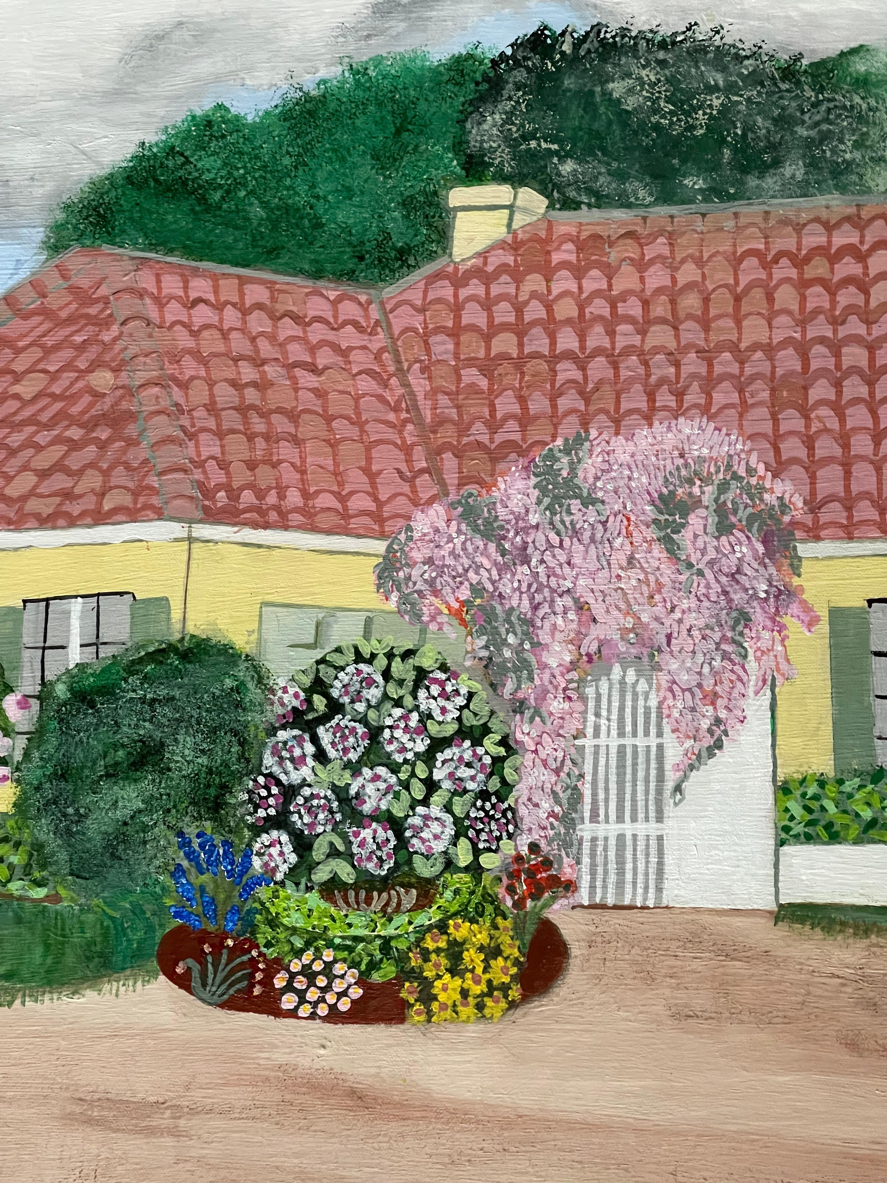 Palm Beach Cottage Origina, Gemälde, Leinwand, signiert im Zustand „Gut“ im Angebot in Boca Raton, FL