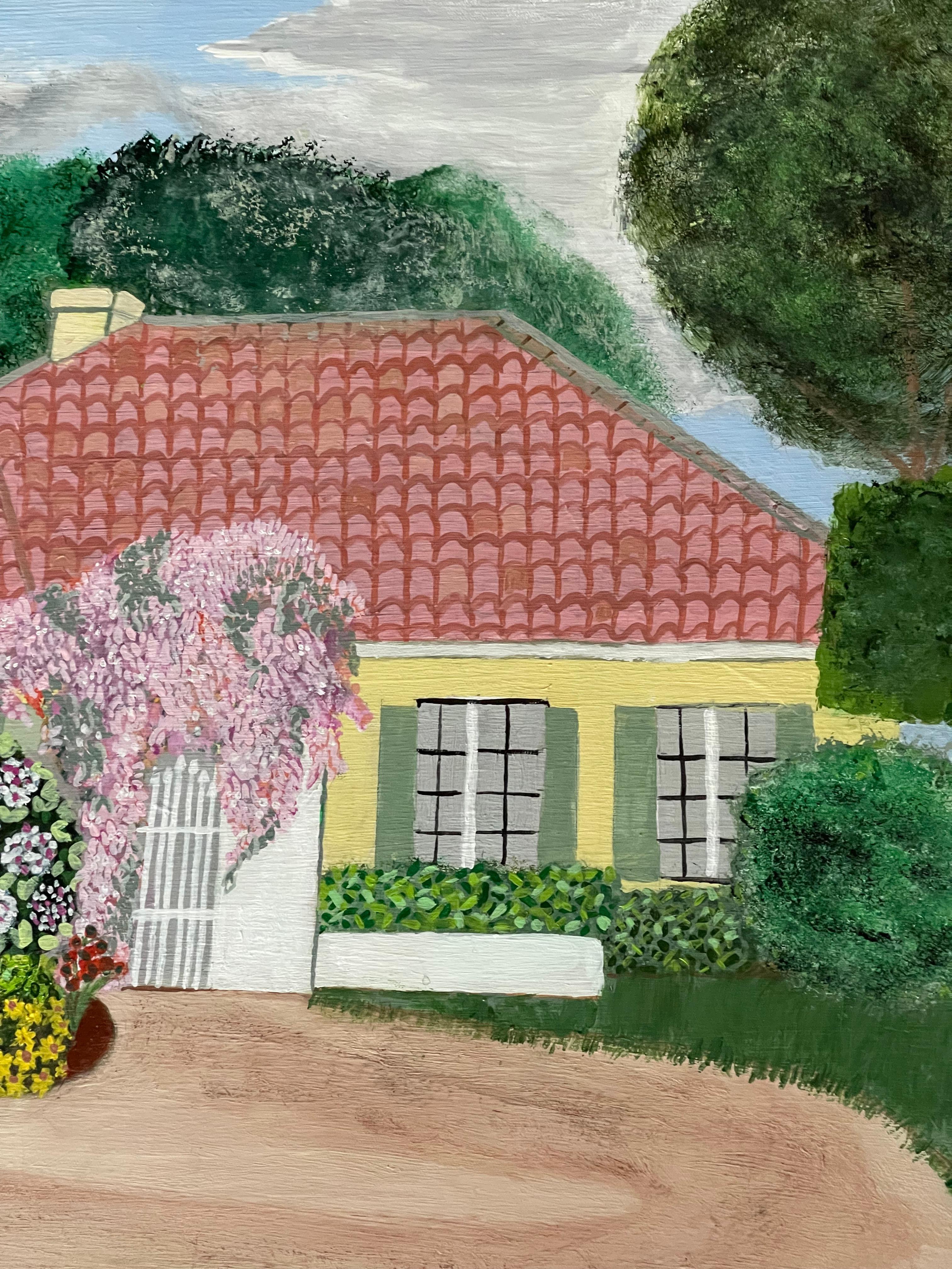 Palm Beach Cottage Origina, Gemälde, Leinwand, signiert (Ende des 20. Jahrhunderts) im Angebot