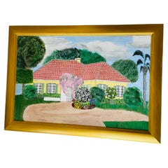 Palm Beach Cottage Origina Pintura Lienzo Firmado