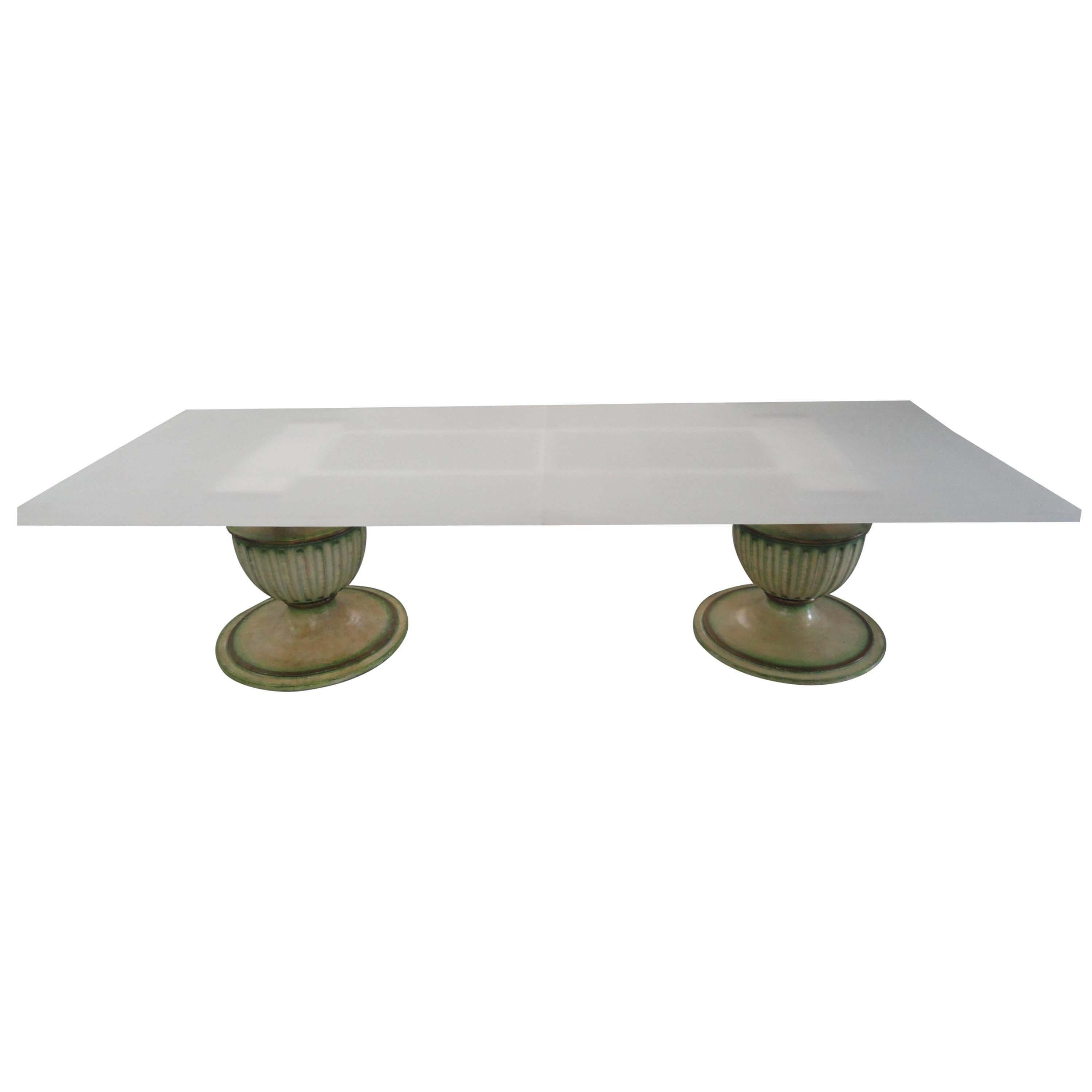 Palm Beach Double Pedestal Dining Table For Sale