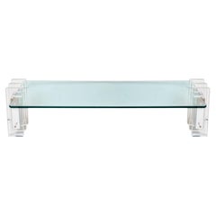 Palm Beach Modern Lucite & Glass Coffee Table