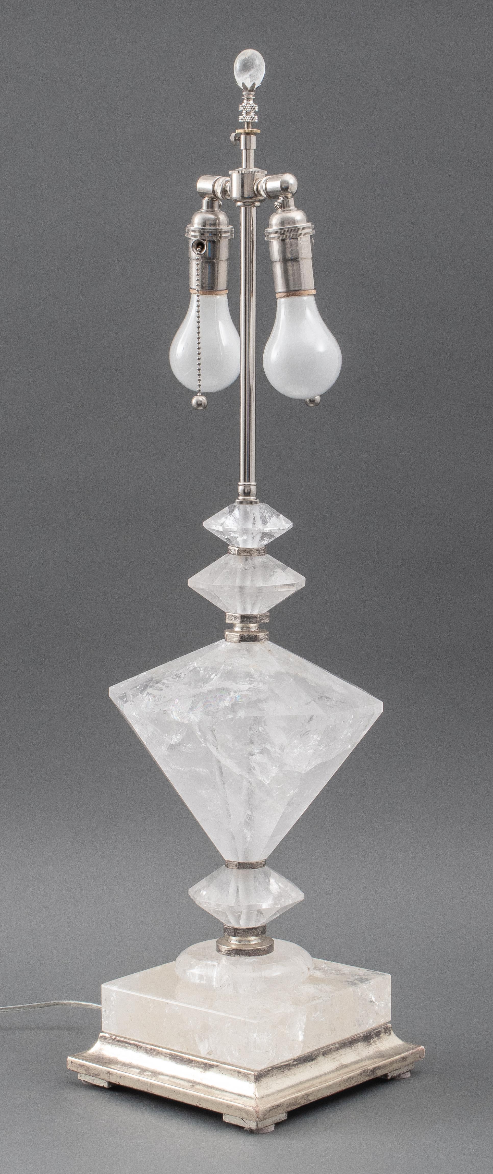 20th Century Palm Beach Modern Rock Crystal Table Lamp