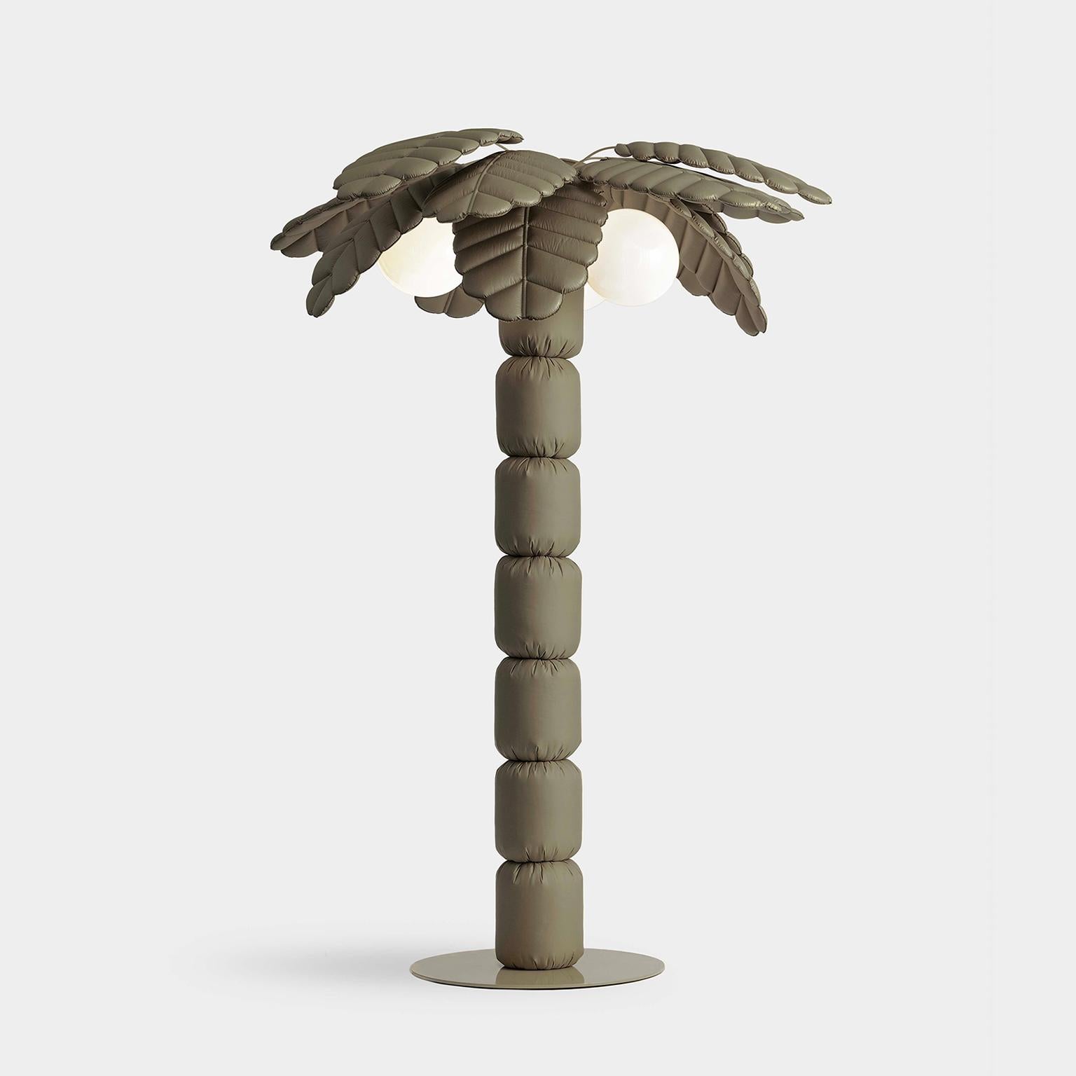 Italian Palm Beach Padded Floor Light Dark Taupe, Pet Therapy by Atelier Biagetti For Sale