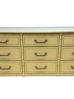 Palm Beach Regency "Bali Hai" Henry Link Style Cream Colored Faux Bamboo Dresser