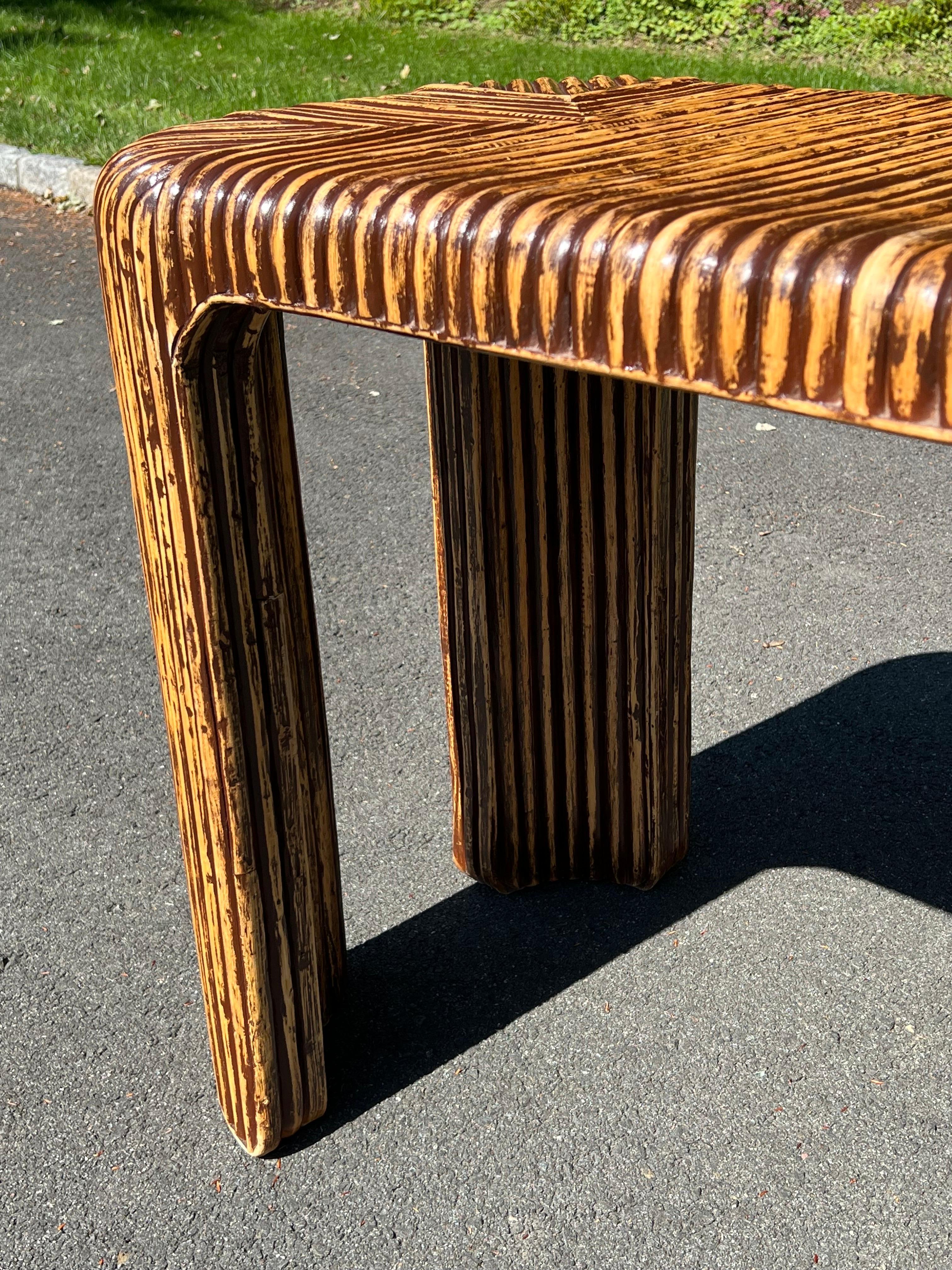 Palm Beach Regency Bamboo Console Table  For Sale 2