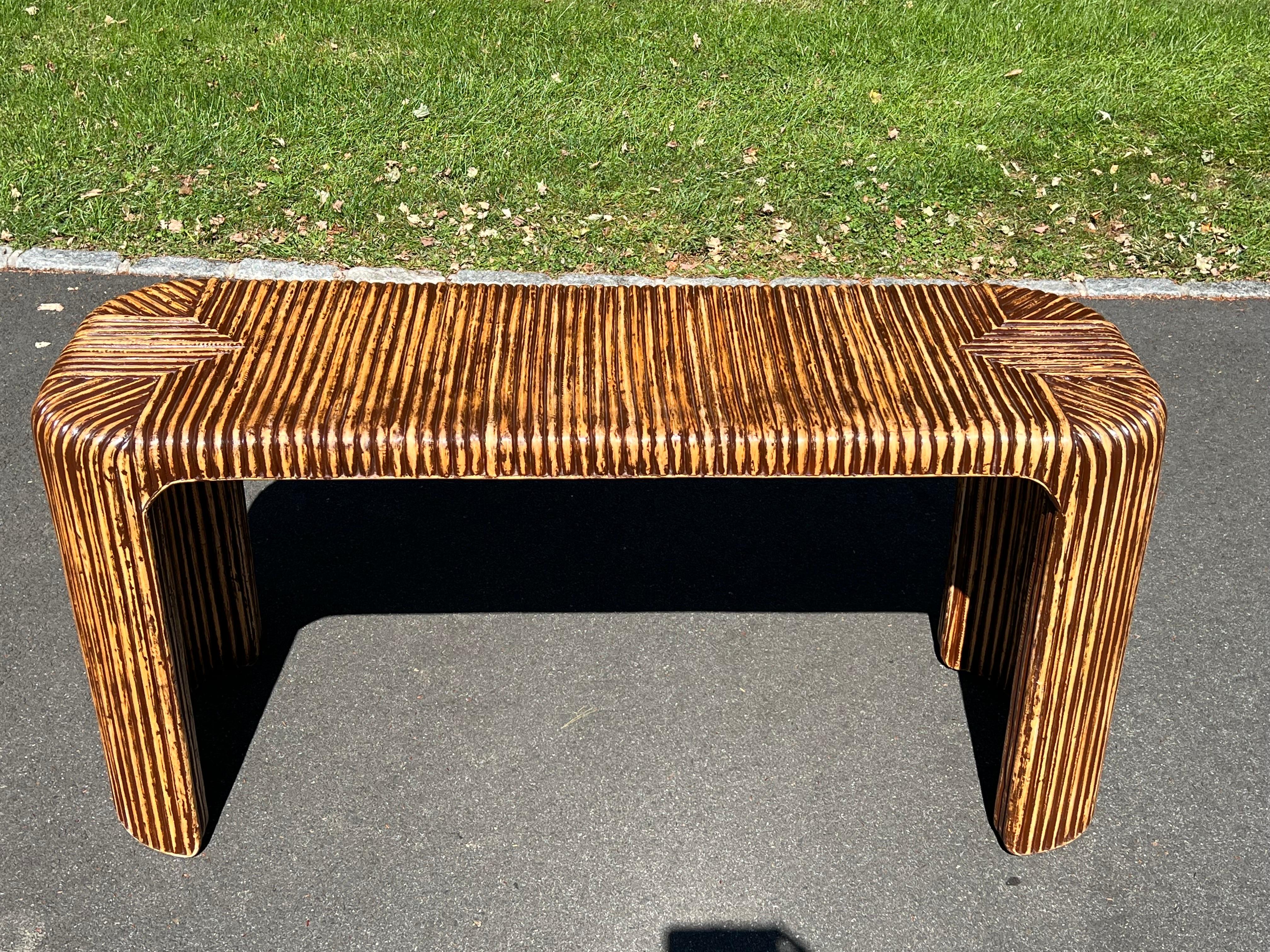 Palm Beach Regency Bamboo Console Table  For Sale 4