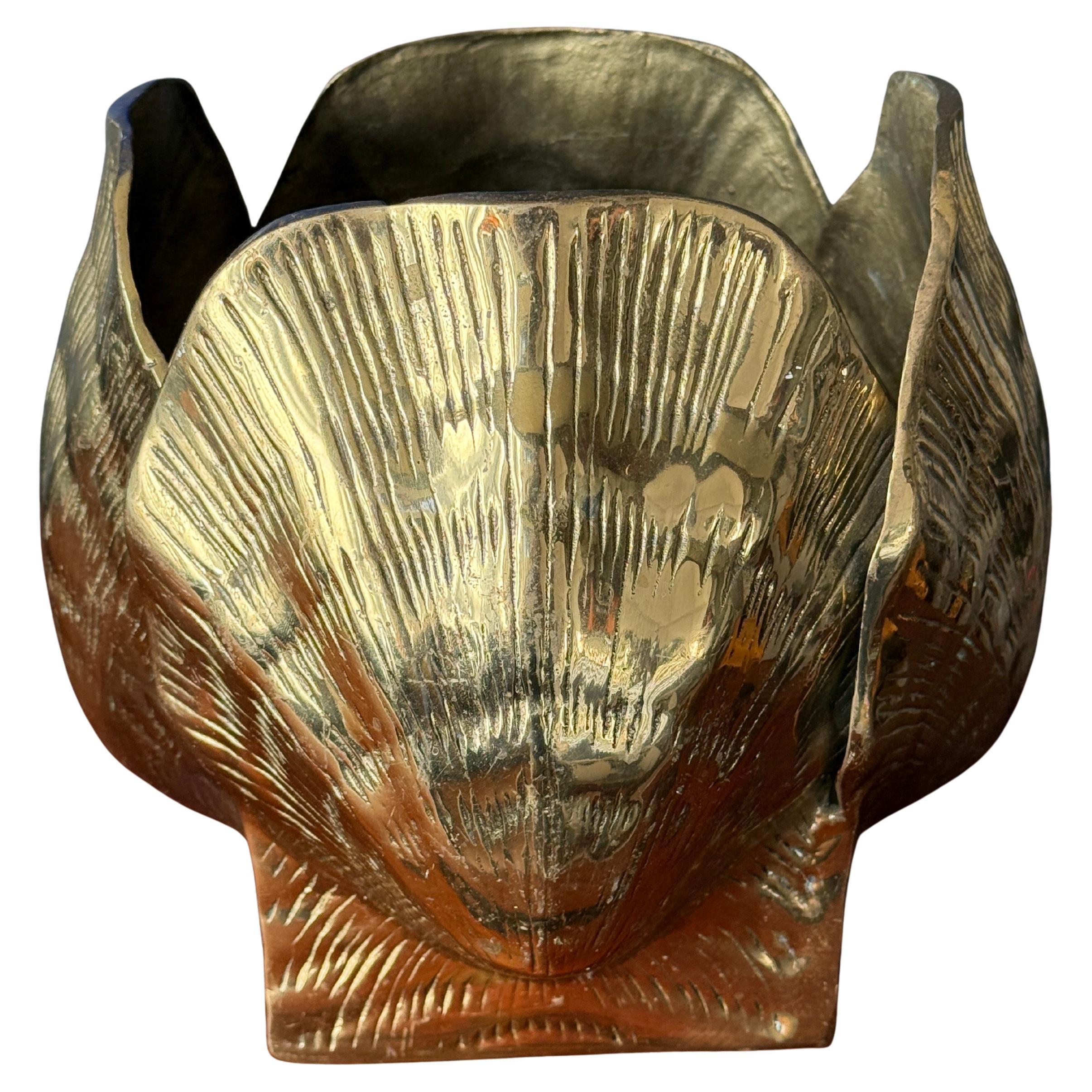 Palm Beach Regency Brass Shell Planter
