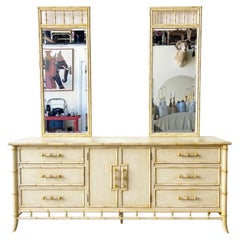 Palm Beach Regency Faux Bamboo Dresser with Mirrors by Century Furniture