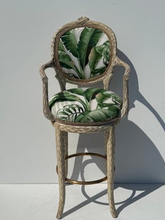 Palm Beach Regency Faux Bois Twig Bar Stool
