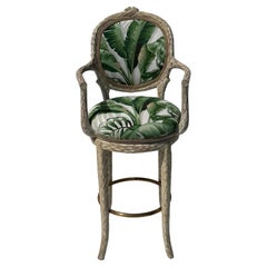 Palm Beach Regency Faux Bois Twig Bar Stool