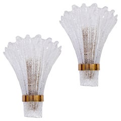 Palm Beach Regency Murano glass wall lights by Carl Fagerlund, Sweden, 1960s