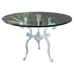 Palm Beach Regency Patio Round Dining Table with Glass Top
