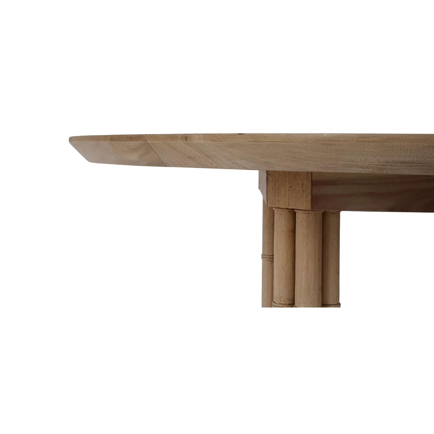 Wood Palm Beach Regency Round Dining Table For Sale