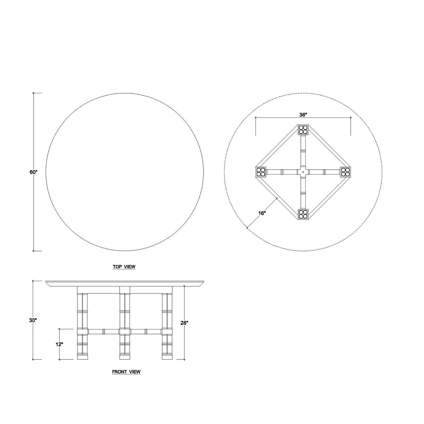 Palm Beach Regency Round Dining Table For Sale 3