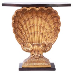 Vintage Palm Beach Regency Style Grotto Seashell Console Table