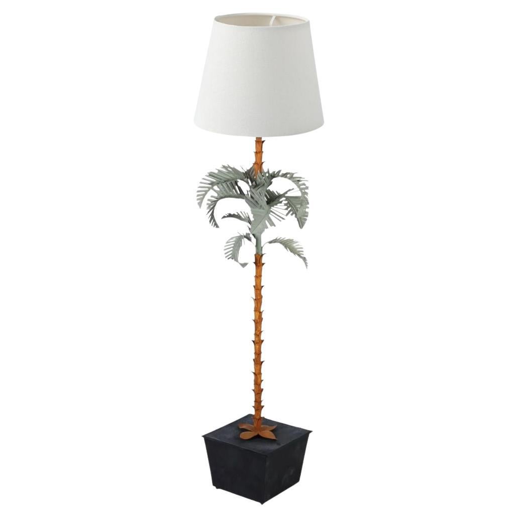 Palm Beach Regency Style Palm Floor Lamp