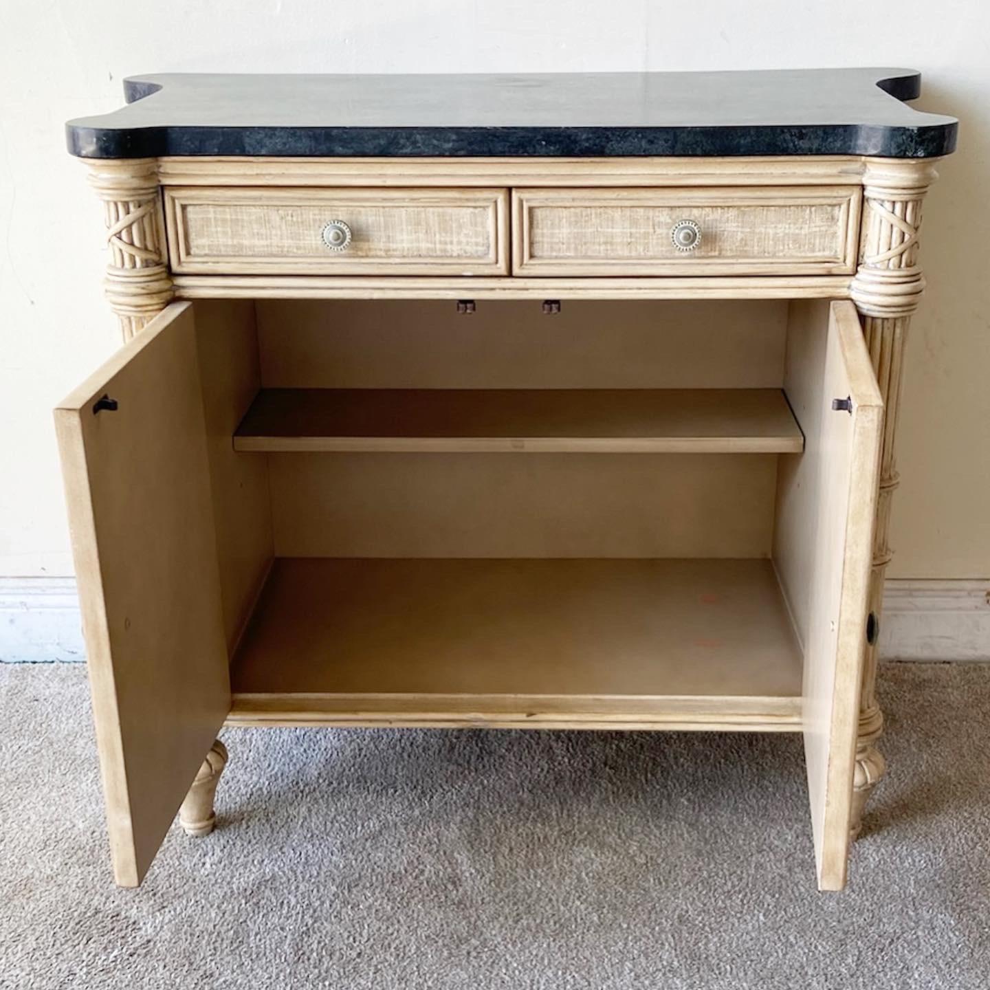 Palm Beach Regency Tessellated Stone Top Sideboard For Sale at 1stDibs