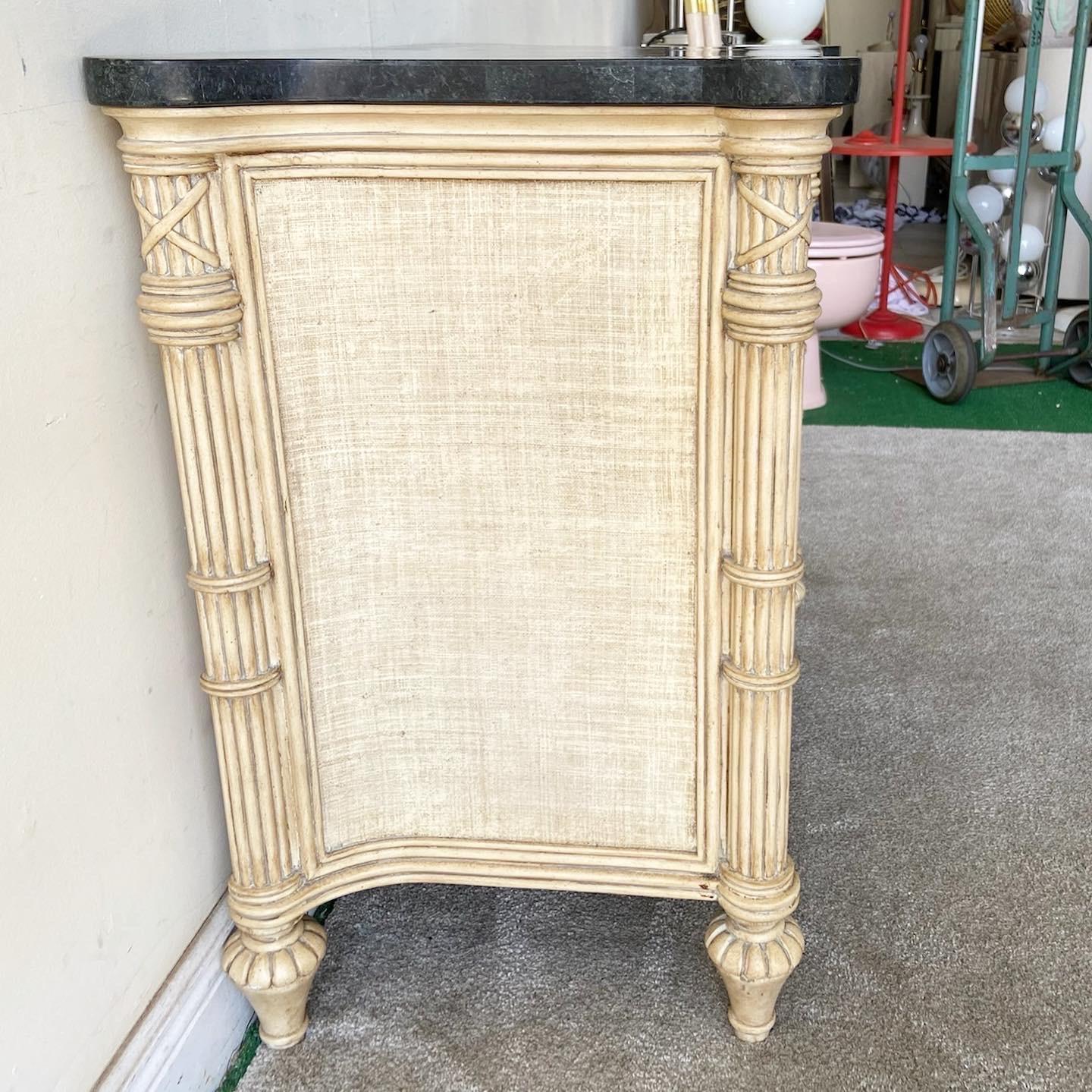 Palm Beach Regency Tessellated Stone Top Sideboard In Good Condition In Delray Beach, FL