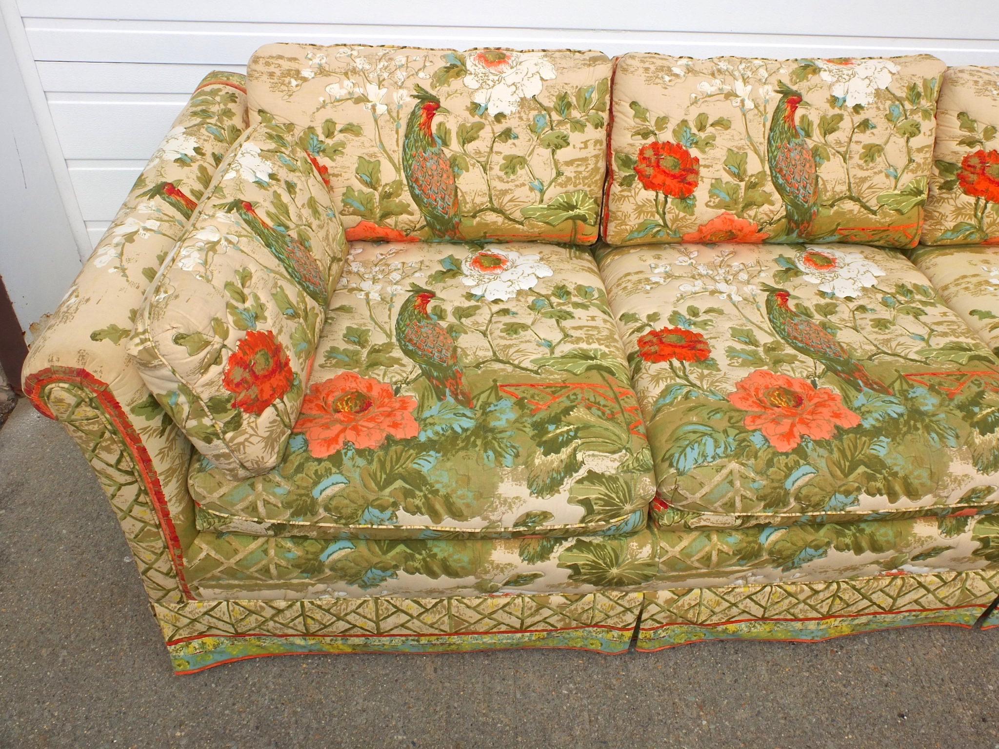 old flower couch